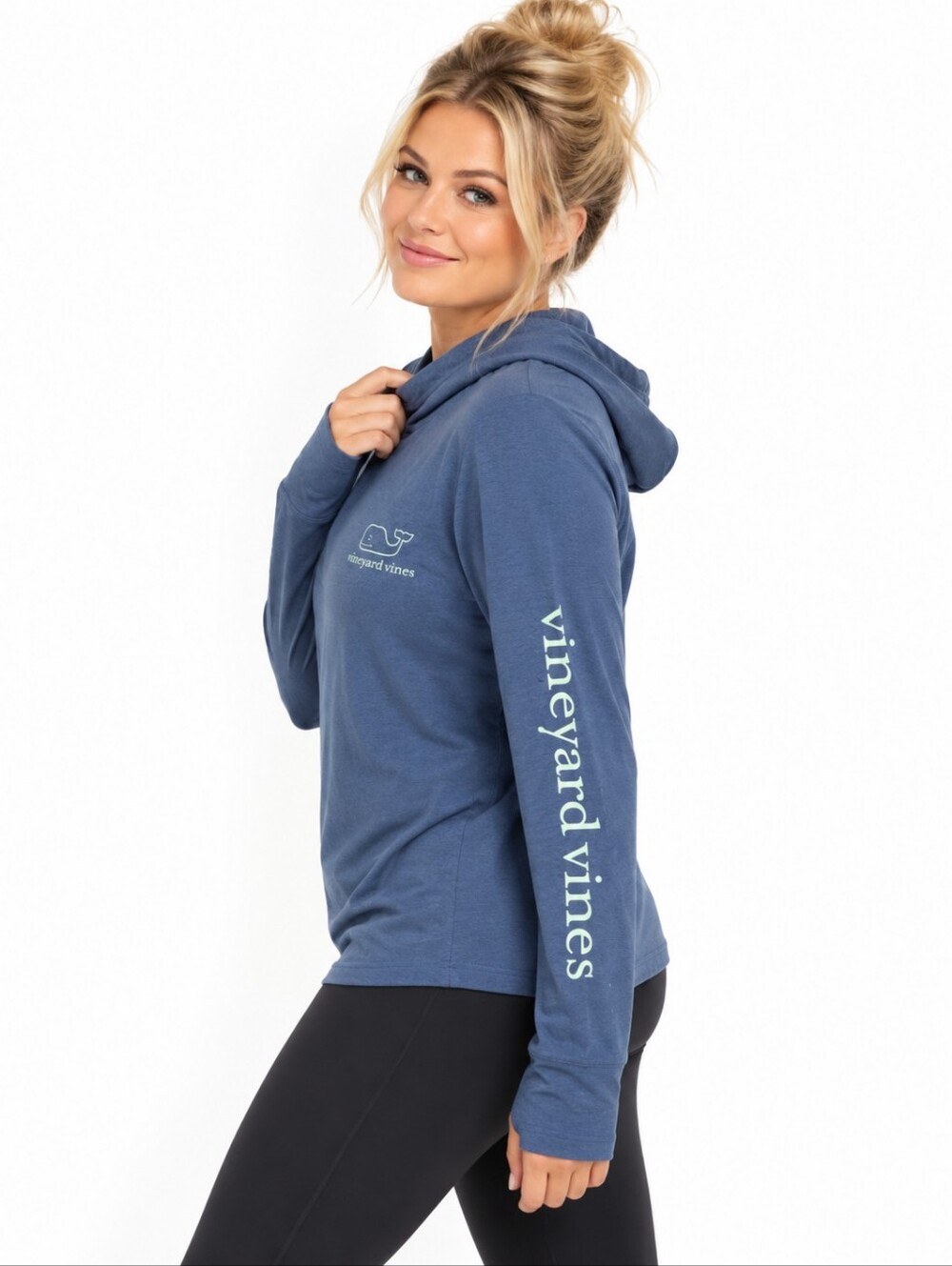 Vineyard Vines Performance Blue Whale Logo Hoodie Pullover S